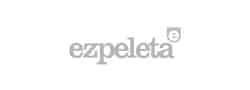 Logo Ezpeleta : Marque et Identité Visuelle Logo de la marque Ezpeleta en gris clair sur fond blanc, avec un petit symbole 'e' stylisé à droite du mot.